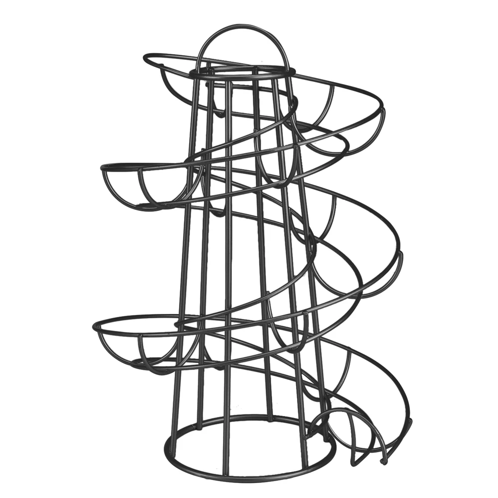 Черный Серебряный держатель для яиц современный спиральный диспенсер