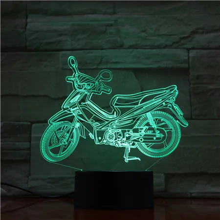 Крутой Мотоцикл 3D лампа ночник USB/на батарейках светодиодный ночник лампа визуальный световой эффект подарок для любителей мотоциклов