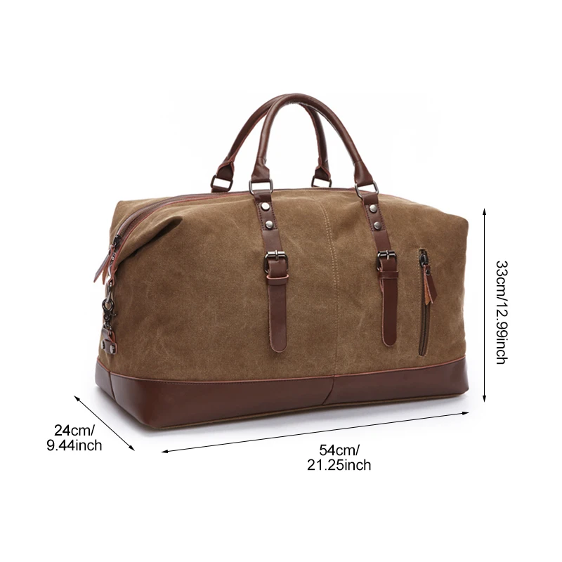 

Large Capacity Canvas Duffle Bag Portable Weekend Outdoor Short Trip Overnight Clothes Storage Crossbody Travel Goods Accessory