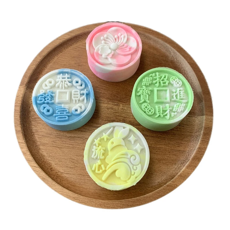 50 г Mooncake плесень 4 марки кролик печенья резак ручной пресс зеленый бобы торт