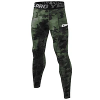 new men compression running tights with pocket camouflage leggings slim sport pants mens fitness training workout male trousers