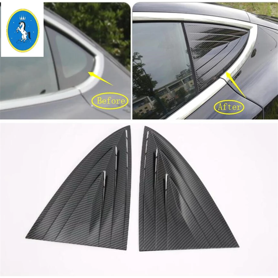 

Accessories Exterior Refit Kit Rear Spoiler C Column Triangle Wing Window Protect Cover Trim For Tesla Model 3 2018 - 2021 ABS