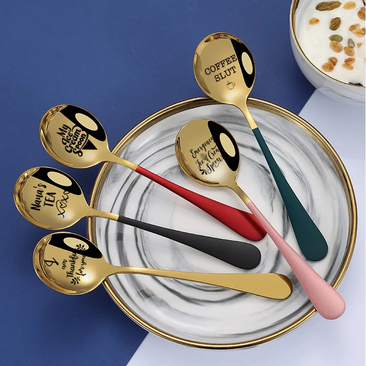 Кофейная ложка из нержавеющей стали индивидуальная надпись подарок для пар
