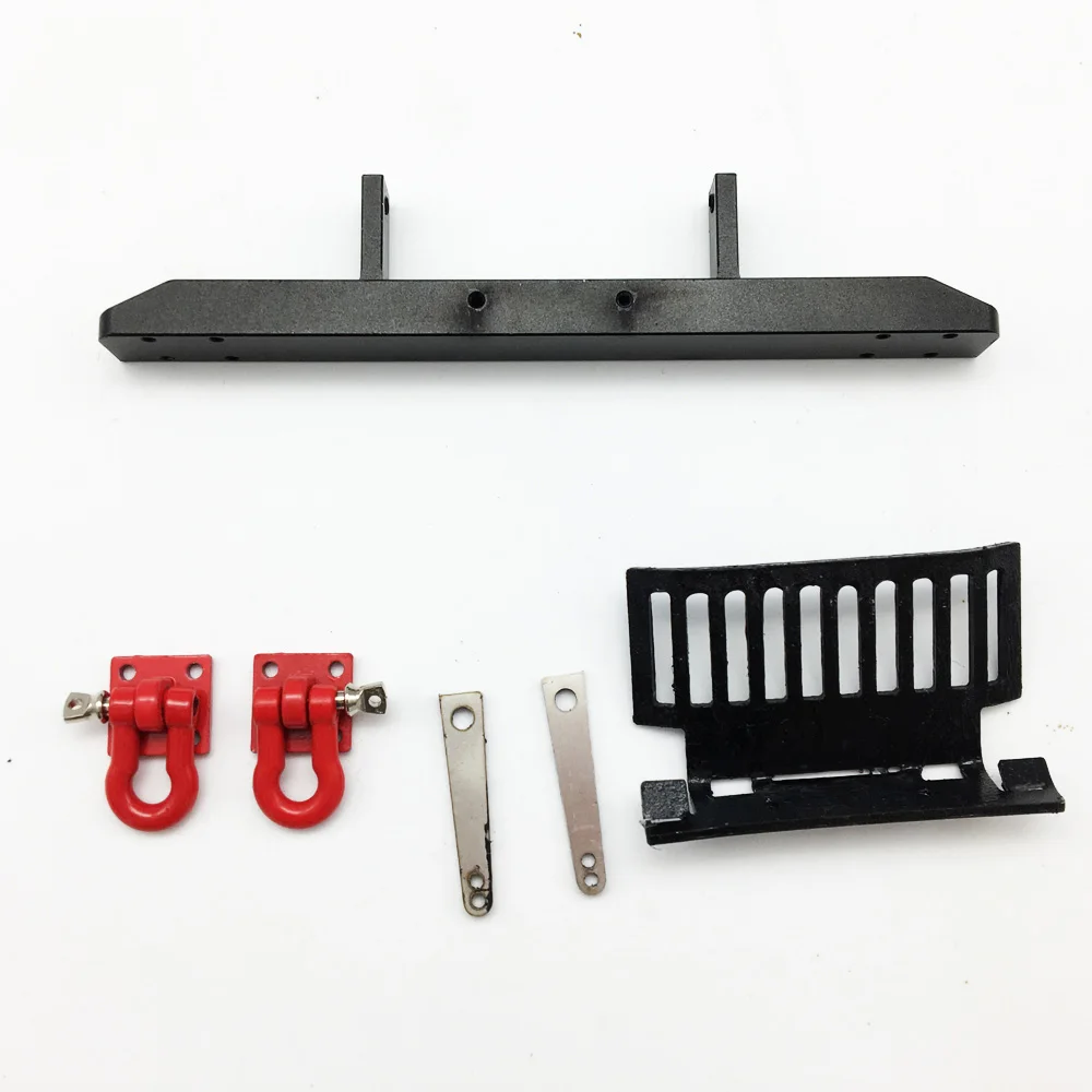 RBR/C WPL B36 Урал специальный металлический передний бампер DIY обновление модифицированная модель скалолазание внедорожный пульт дистанционного управления автомобиль игрушка аксессуары - Цвет: Black and 2 hooks