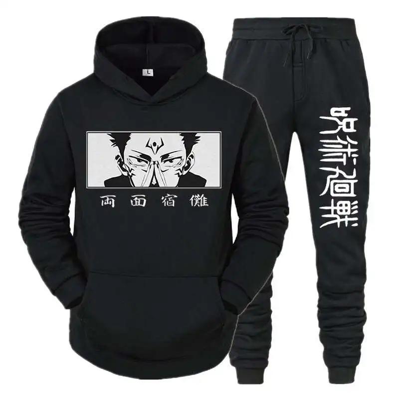 

2022 Men's Sets Hoodies+Pants Jujutsu Kaisen 2pcs Sets Ryomen Sukuna Printed Sport Suits Casual Sweatshirts Tracksuit Sportswear