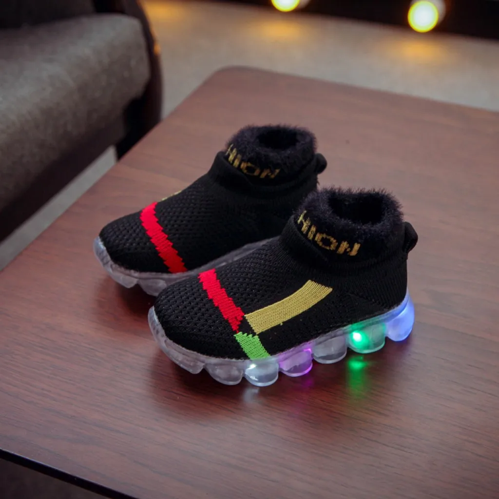 Детские сетчатые светящиеся кроссовки со светодиодным светильник для маленьких