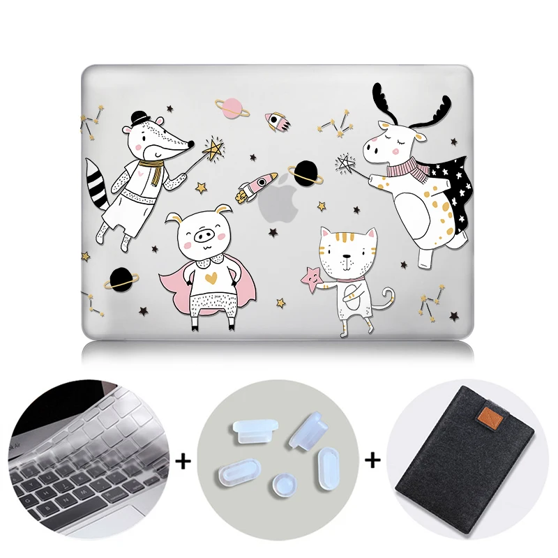 MTT милый мультяшный чехол для macbook air Pro retina 11 12 13 15 Touch Bar Кристальный жесткий чехол для macbook air 13 дюймов чехол для ноутбука - Цвет: MB05