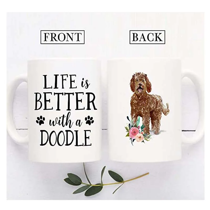 Жизнь лучше с каракулями кофейная кружка собака папа мама подарок для любителей