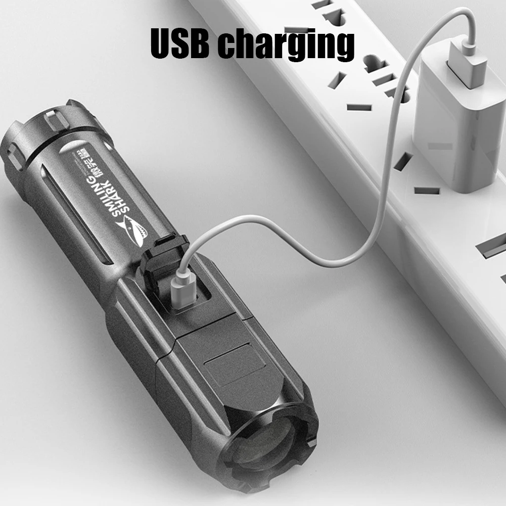 Светодиодный фонарик XPE 3 режима освещения зарядка через USB портативный фонарь