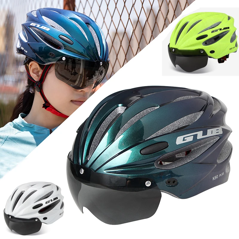 Велосипедный шлем GUB K80 PLUS цельнолитой с магнитом адсорбирующие очки из