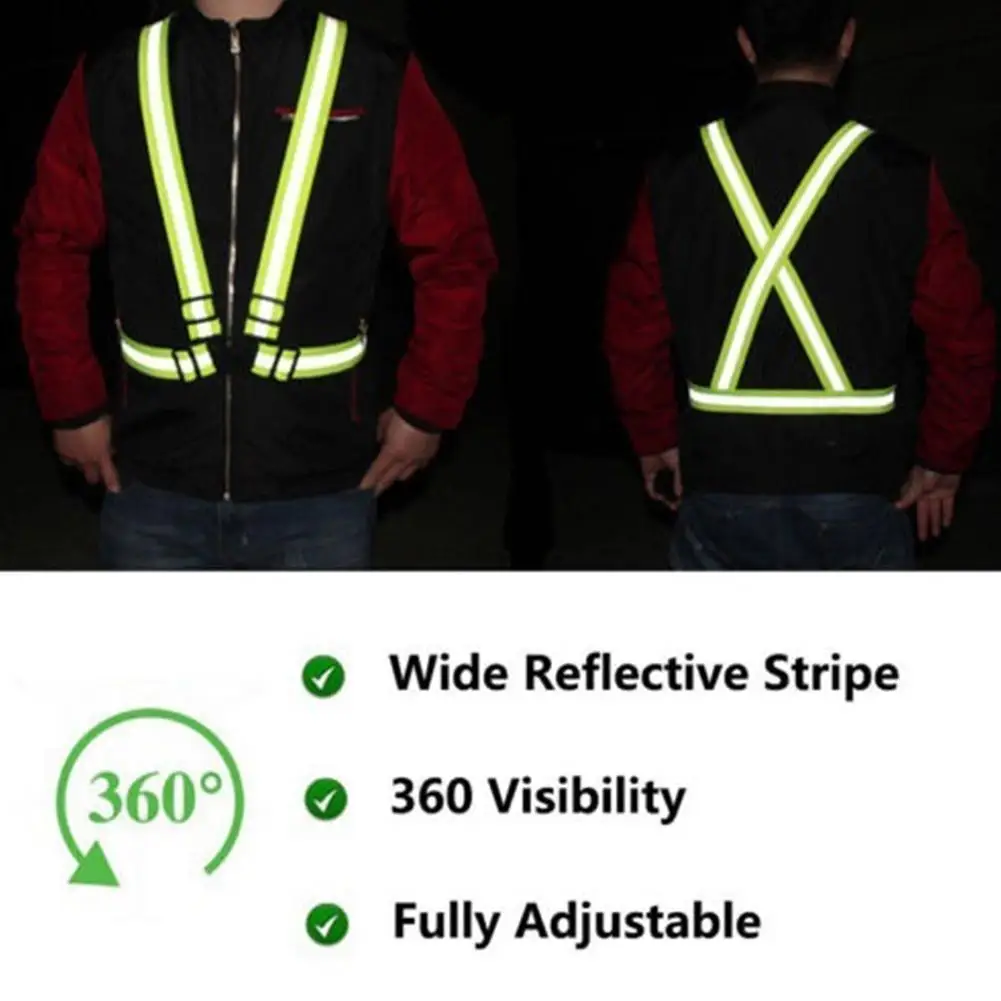 

Safety Adjustable Safety Reflective Visibility Striped Waring Tool Jacket Sports Night Cycling Outdoor Highlight 1pc Vest R R7J3