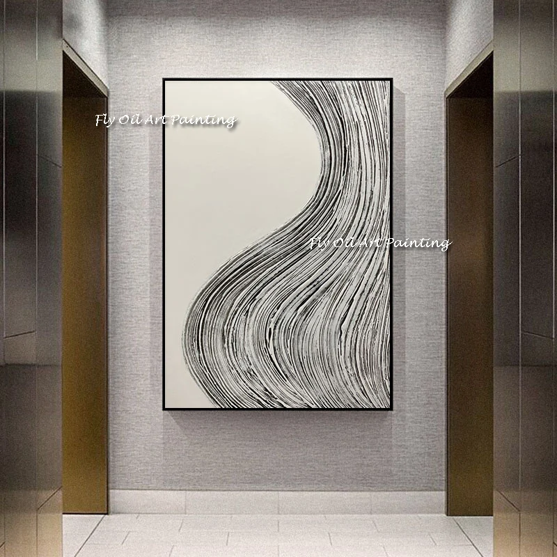 

Large White Gold Grey Oil Style wall art Canvas Painting Abstract 100% Hand painted Picture for Living Room Modern Home Decor