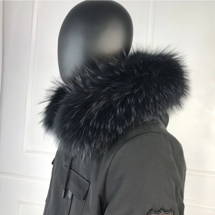 Зимняя куртка верхняя одежда парки из натурального меха Мужская Роскошная