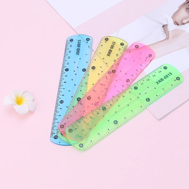 

W3JD 1PC Soft 15cm Ruler Multicolour Flexible Creative Stationery Rule School Supply