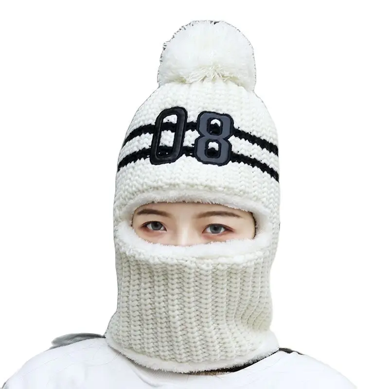 2021 New Style Hat Women Winter Korean Warm Ear Protection Wool Riding All-Match Cold-Proof Neck Knitted | Аксессуары для одежды