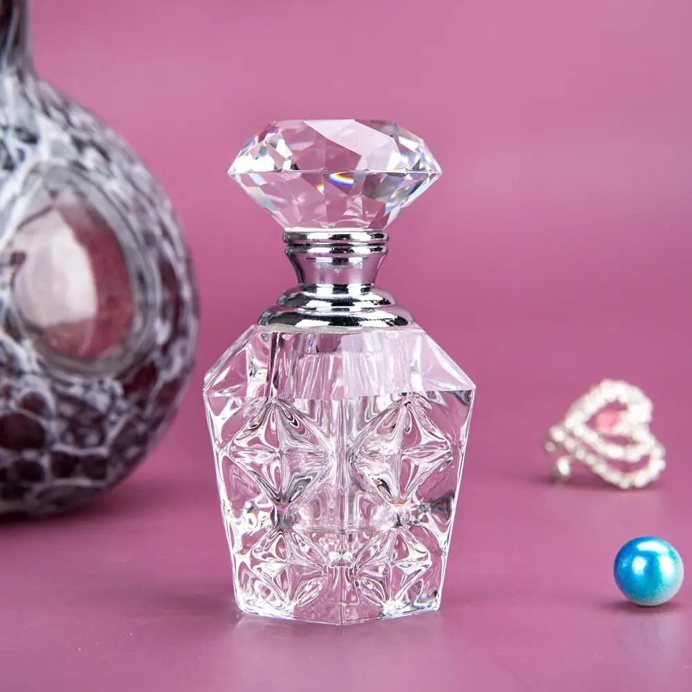 

H&D 3ML Clear Vintage Crystal Perfume Bottle Empty Mini Refillable Bottle Home Wedding Decor Travelling Gift for Women