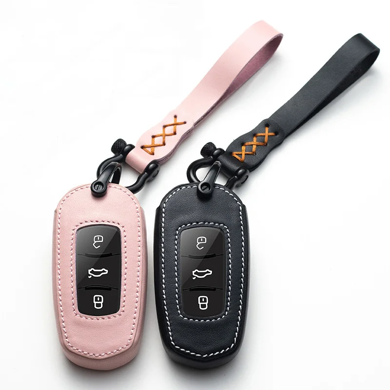 Защитный кожаный чехол для автомобильного ключа дистанционное управление Geely Atlas