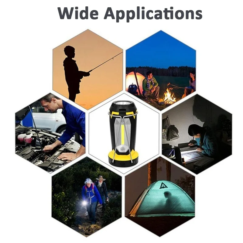 

Portable COB LED Camping Light Foldable USB Rechargeable Worklight Tent Emergency Lamp Flashlight