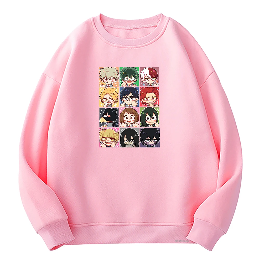 

Толстовка с рисунком из аниме «Моя геройская Академия», милый женский/мужской свитер с рисунком основного героя манги, свободный флисовый п...