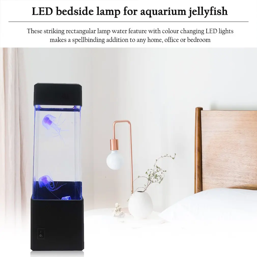 

Jellyfish Water Ball Aquarium Tank LED Lights Lamp Relax Bedside Mood Light for Home Decoration Magic Lamp Gift Drop ship 2018