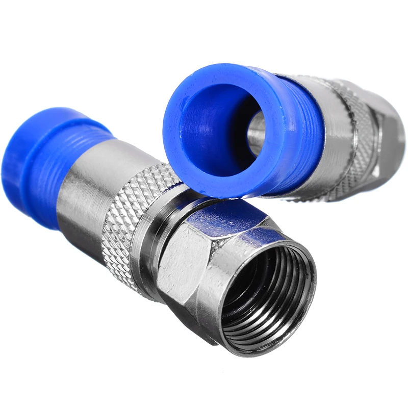 100/50/20/10/5/2/1PCS Waterproof RG6 Connector Compression Tool Coaxial Cable Connection F Type | Обустройство дома