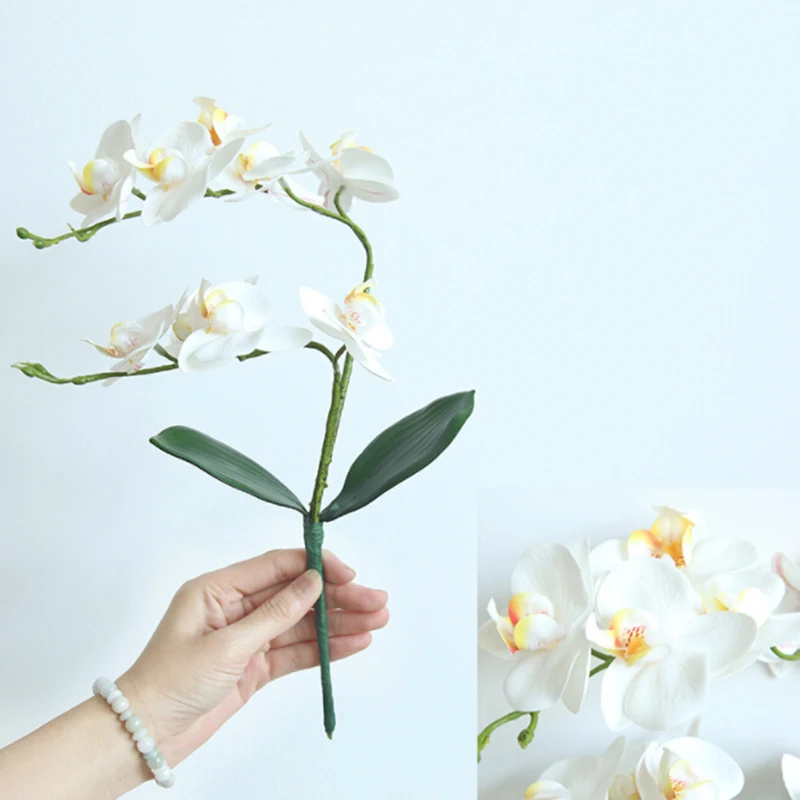 

Artificial Butterfly Orchid Fake Flowers Bouquet Home Wedding Decoratives 47Cm