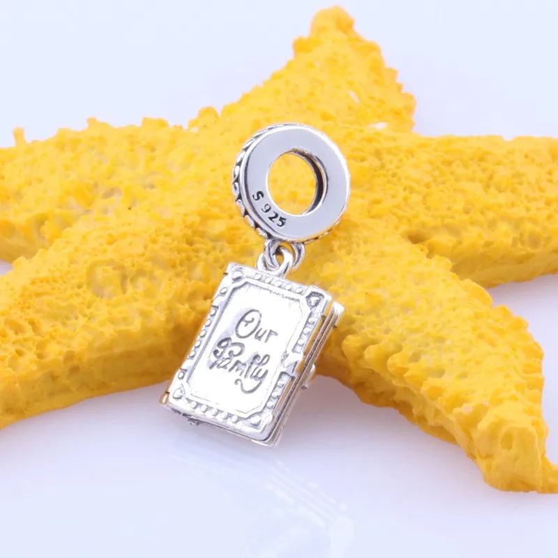 

Original 925 Sterling Silver Charm Mother's Love Family Book Pendant Fit Pandora Women Bracelet & Necklace Diy Jewelry