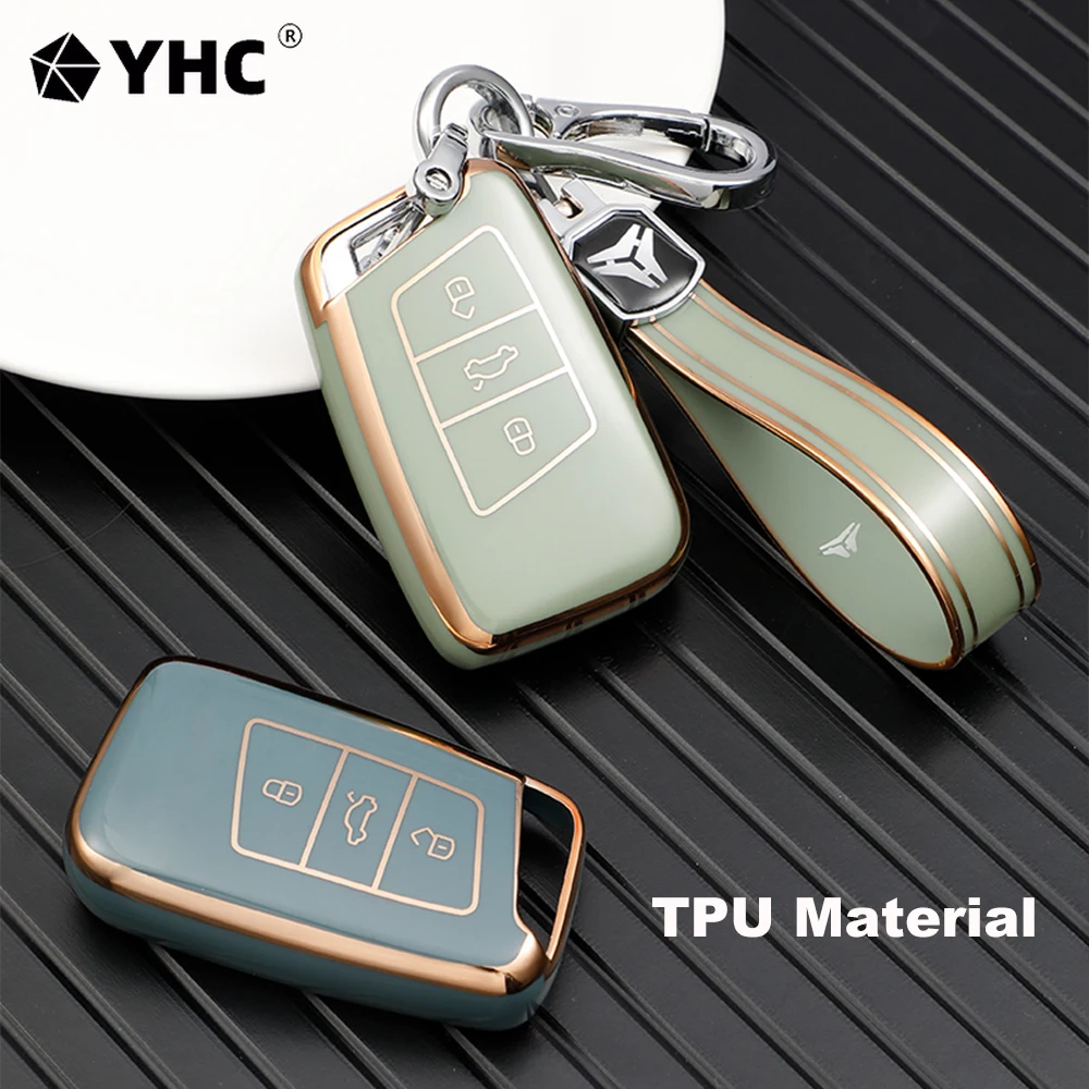 

YHC Car Key Case Cover For Volkswagen For VW Magotan Passat B8 Golf For Skoda Superb A7 TPU Car Remote Control Cover