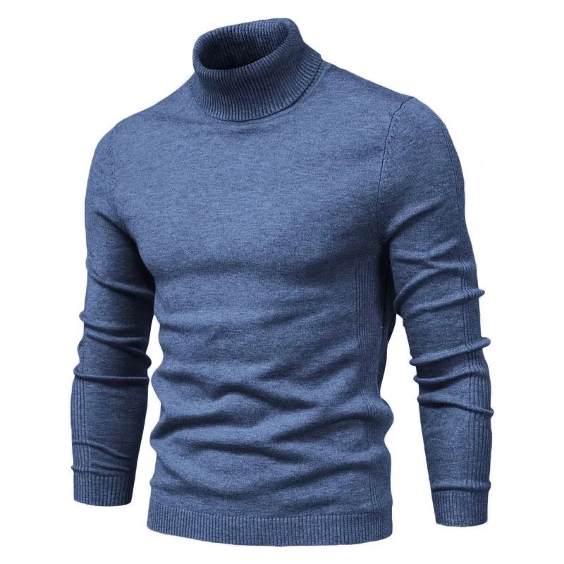 

2020 New Winter Men Turtleneck Sweater Casual Solid Color Warm Pullover High Quality Slim High Neck Long Sleeve Sweater Men