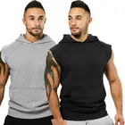 Мужская футболка-майка, свитшот, однотонные спортивные толстовки для тренажерного зала, верхняя одежда