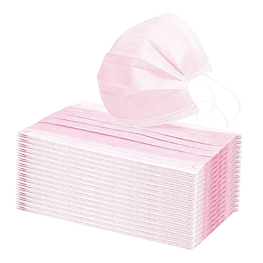 

50PCS Pink Anti Gas Dust Mouth Face Masks Disposable Mask PM2.5 Mascherine Mascara Anti-droplet Mascarillas de Proteccion masks