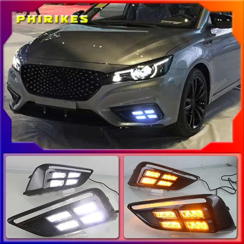 

Дневные ходовые огсветильник для MG MG6 2017 2018 2019 LED DRL с динамической движущейся вспышкой и сисветильник ночным светом