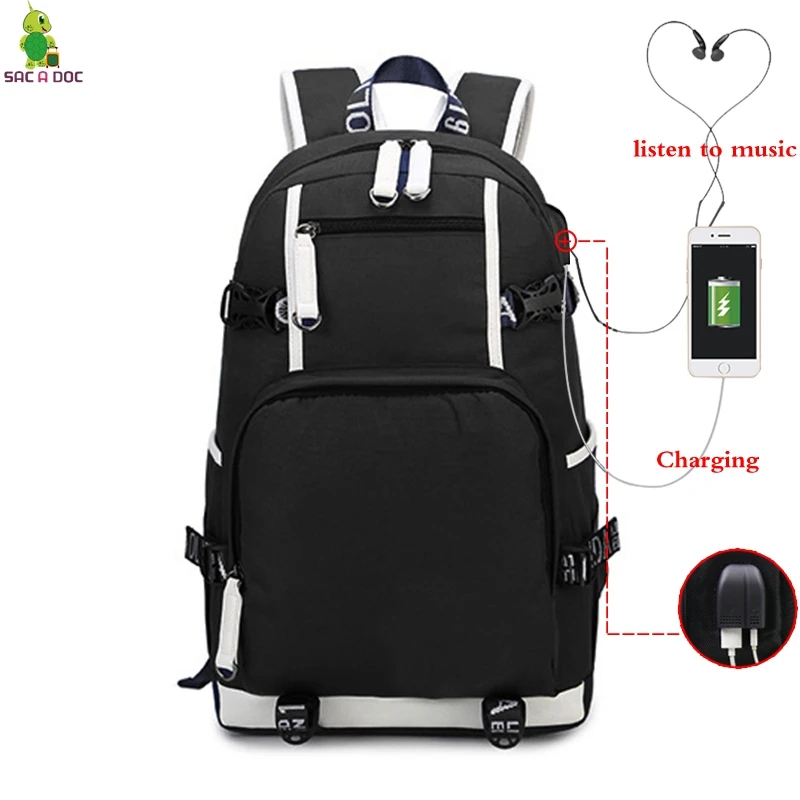 

USB Charging Backpack Canvas Back Pack Travel Bagpack Laptop Backpacks Bag Casual Large Capacity Mochila Can Custom Image