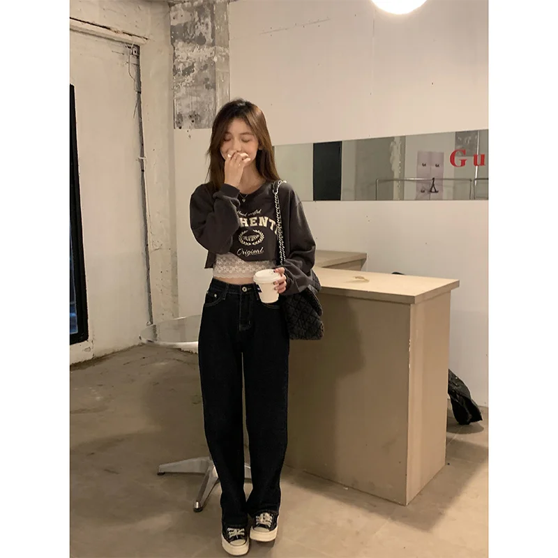 Женская футболка Свободный Топ с длинным рукавом и надписью новинка 2021 | одежда