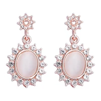 trendy vintage baroque elegant opal earrings crystal flower womens stud earrings 2020 new design fashion jewelry