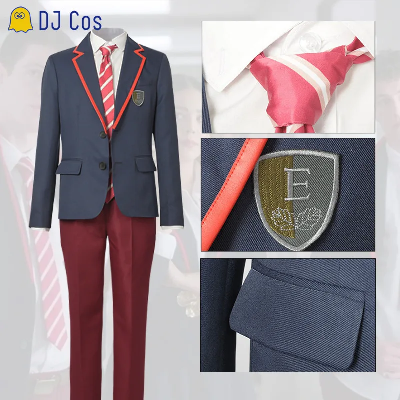 Новинка ТВ Элитная школьная форма косплей костюм темно синяя куртка брюки пояс