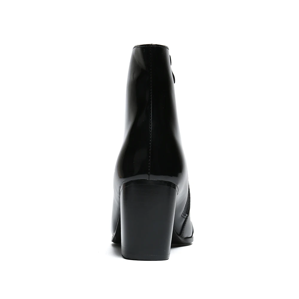 Итальянские мужские ботинки на высоком каблуке стильные вечерние с острым