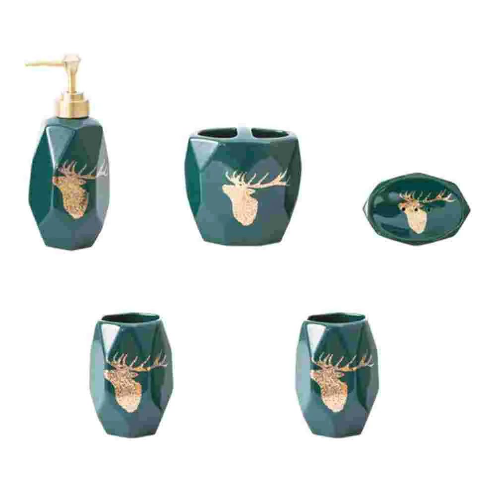 

1 Set Durable Bathroom Supply Toothbrush Holder Ceramic Bathroom Toiletry Kit