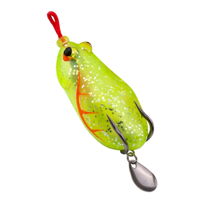 5.5cm 10g Topwater Soft Frogs Fishing Lure Whopper Plopper Artificial Bait Sequin With Double Treble Hooks Pike Tackle | Спорт и