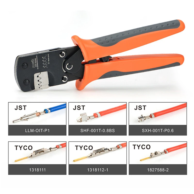 IWS-3220 Micro Connector Pin Crimping Tool 0.03-0.52mm² 32-20AWG Ratcheting Crimper for D-Sub,Open Barrel suits Molex,JST,TYCO-E
