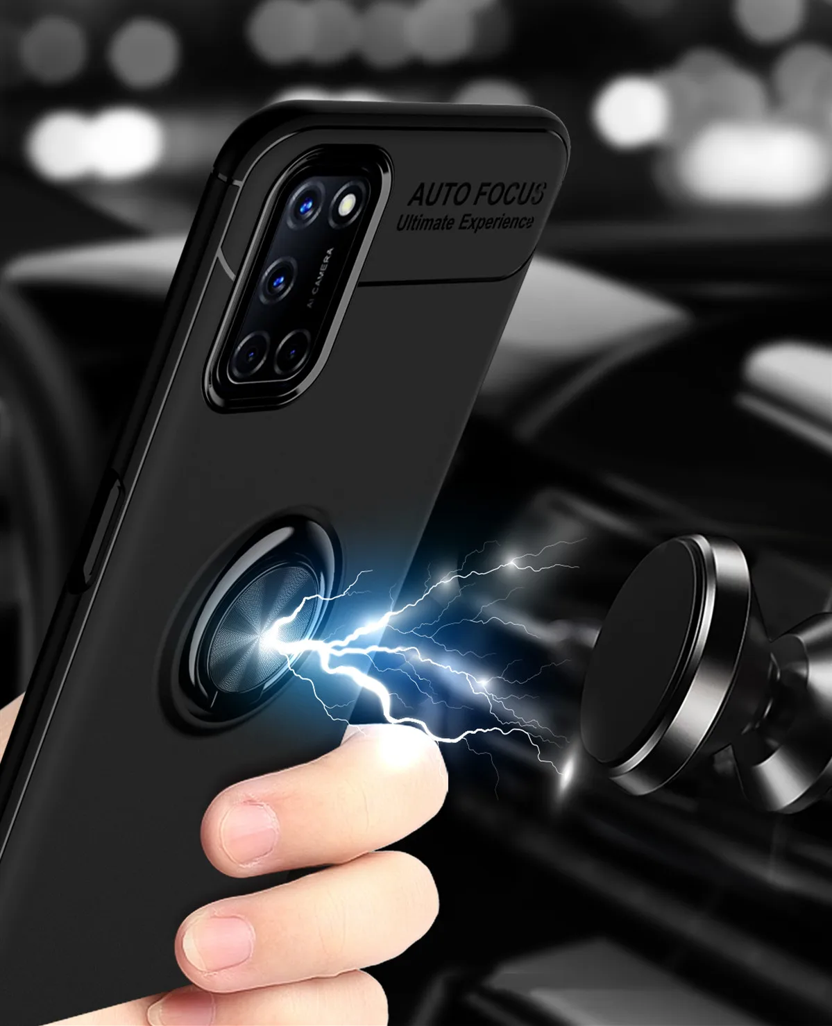 Shockproof Case For OPPO A52 Soft Silicone Magnetic Ring Phone Back Cover for Oppo Released 2020 Coque Bags Cases | Мобильные