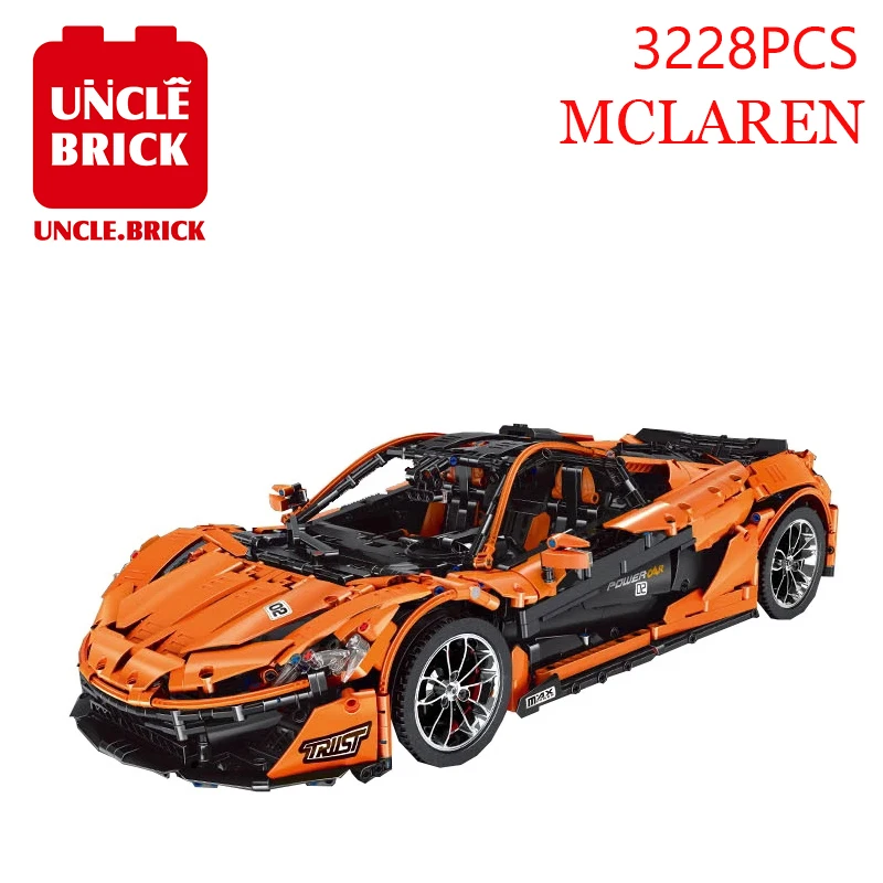 MOC высокотехнологичная серия 13090S P1 оранжевый супер автомобиль гоночная модель