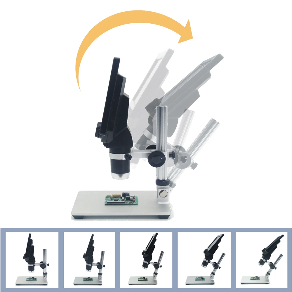 

G1200 Digital Microscope 7Inch ColorScreen LCD Display 12MP 1-1200X Continuous Amplification Magnifier With Aluminum Alloy Stand