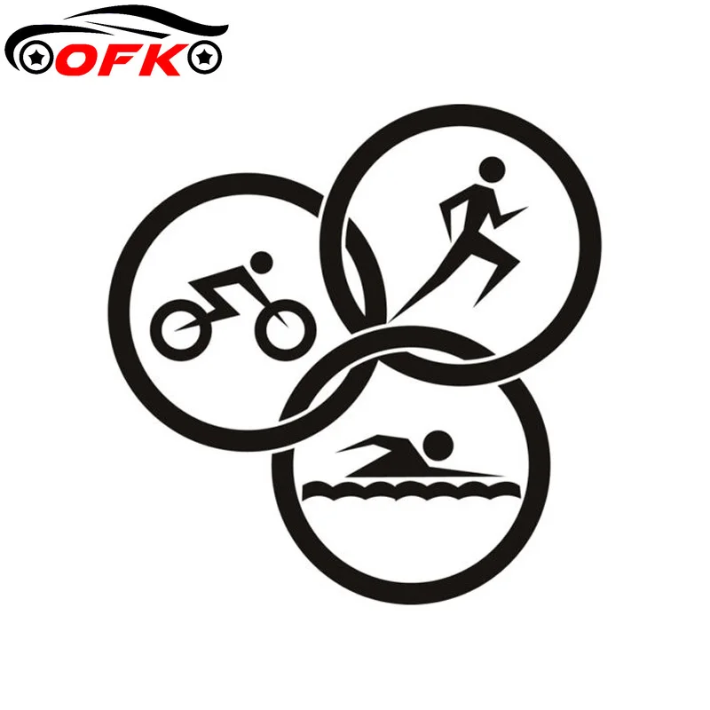 

About Triathlon Athletics Car Decals Waterproof Vinyl Reflective Stickers Black/Silver 15*15CM