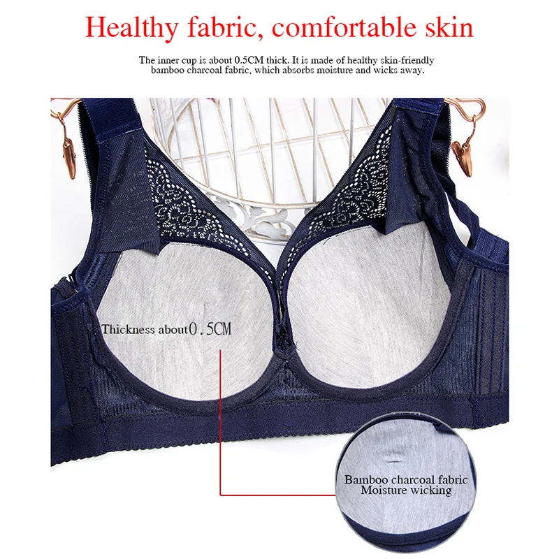 Женский бюстгальтер без косточек минимайзер размера плюс кружевной тонкая