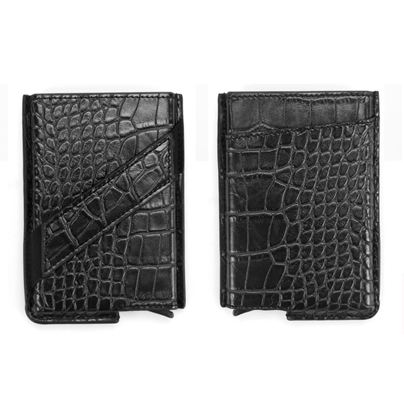 Бизнес для мужчин Id Card Holder PU кожаный бумажник для карт для мужчин маленький держатель для кредитных карт Rifd мужской кошелек черный короткий клатч кошельки