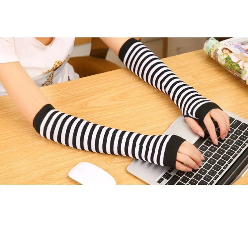 Рукавицы для мужчин и женщин вязаные Длинные рукава без пальцев теплые мягкие