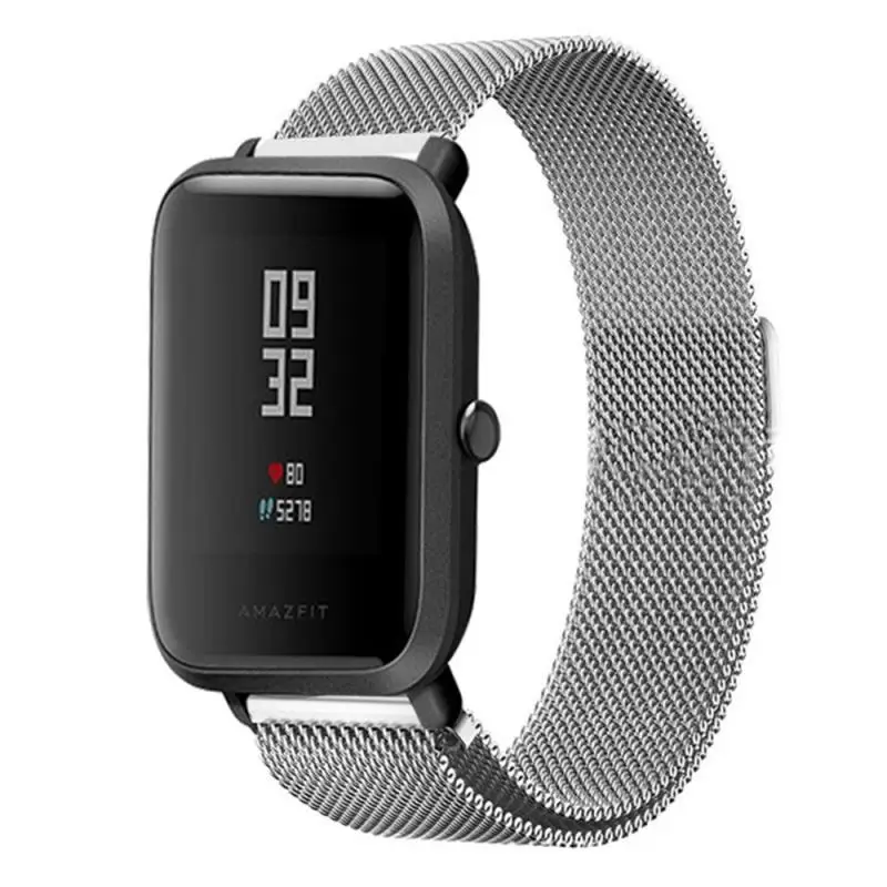 Новинка, металлический браслет для часов Amazfit Bip, ремешок для часов Xiaomi Huami Amazfit, Молодежные часы, ремешок из нержавеющей стали