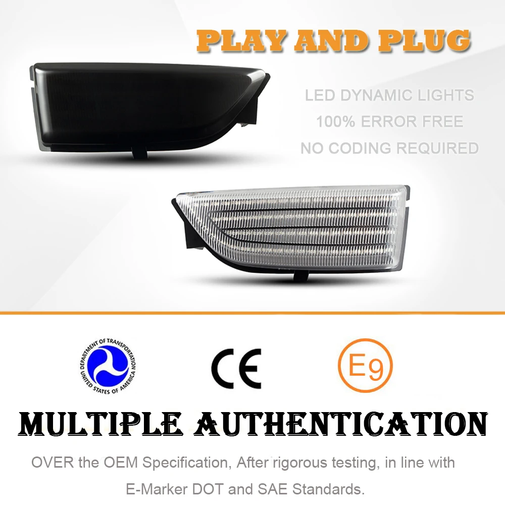 2x автомобиль боковое зеркало заднего вида с светильник ретранслятор сигнала