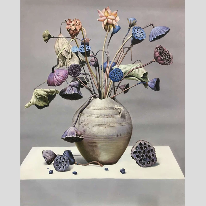 KOWELL 100% ручная роспись Реалистичная картина маслом лотоса на холсте искусство